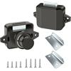 Lhdfyqt 2 pezzi Cabinet Push Button Lock, Push Button Catch Door Lock Metal, blocco cassetti a pressione, serratura senza chiave, per camper, yacht (nero)