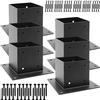 WHATWEARS 6 staffe di base per pali da 10x10 cm, dimensioni interne 9.1x9.1 cm, base di ancoraggio con flangia in acciaio inossidabile, con viti, per staffe per pergola