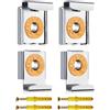 WJUAN Clip Specchio Parete 4 Pezzi Argento con Sughero per Specchi 4-6mm | Clip a molla con sughero per specchi fino a 15kg, adatte a specchi senza cornice con viti e tasselli