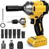 JAOGAUS Avvitatore a Impulsi Senza Fili, 600Nm 1/2 Pollice Brushless Compatibile con Dewalt 18V 20V, Chiave Elettrica con 3 Velocità Regolabili e 12 Accessori per Auto, Mobili, Cambio Pneumatici - NO Batteria