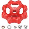 PATIKIL Maniglia Rubinetto Esterna Foro Stelo Quadrato 7x7mm Rosso | Maniglia Rotonda Ricambio per Rubinetto ABS, con Viti Distanziatrici, per Valvole Acqua Giardino Cortile Bagno