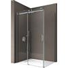 doporro Box Doccia 70x100x195 cm in Vetro Temperato Trasparente 8 mm Porta Scorrevole con Maniglie e Profili Cromati, Trattamento Anticalcare Easy Clean - Ravenna17K
