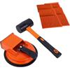 Blleshelfl Attrezzo di fissaggio a pavimento ad alte prestazioni con martello in gomma per laminato/vinile con 6 cuscinetti adesivi per texture più profonde
