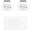 LoraTap Interruttore Luce Wireless 2 Gang, Telecomando con Base Magnetica, Interruttore Wireless Parallelo, Radio Trasmettitore a Parete e 2 Ricevitore a Relè RF 10A 100-250V AC, Bianco