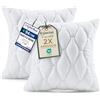 Utopia Bedding Cuscini trapuntati (Confezione da 2) 40 x 40 cm, Cuscini trapuntati per letto e cuscini decorativi, Cuscini per divano (Bianco)