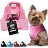 Snazzi Pet Pettorina per cani di piccola taglia, in rete, comoda, da 0,9 a 7,3 kg, tazza da tè (rosa chiaro, XS 24-29,2 cm, 0,9-1,8 kg)
