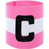 Xinjoduz Xindojuz Fascia da capitano per calcio, unisex, fascia da capitano 'C' per ragazzi e adulti, regolabile, fascia elastica per il braccio del capitano (rosa bianco)