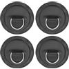 PATIKIL 4pz Anelli a D per Tavola Paddle 3.1, in Acciaio Inox, con Anello a D in PVC, Senza Colla, per Gommone, Kayak, Barca Gonfiabile, Tavola Surf, Nero
