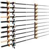 tonhui Horizontal Fishing Rod Holder Portacanne da Pesca da Muro e Soffitto, Rastrelliera Canne da Pesca Orizzontale con Gomma PU Morbida, Supporto Canna da Pesca Garage per 5 Canne