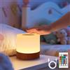 VKH Lampada da comodino LED RGB touch dimmerabile con telecomando, luce notturna USB ricaricabile senza fili, lampada da tavolo portatile per camera e campeggio - Modello Tondo Basso