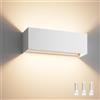Klighten Applique da Parete per Interni/Esterni Bianco Caldo 3000K G9 Sorgente Luminosa Sostituibile, 27W Lampada da Parete Angolo del Fascio Regolabile Aplique IP54 Impermeabil (Bianco)
