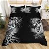 Homemissing Leopardo Set Copripiumino 135x200cm Tiger Copripiumone Morbido Animal Hunting Pattern Copripiumini Children's Jungle Tema Microfiber Room Decoration