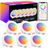 HEKEE Faretti LED Da Incasso Per Cartongesso Bluetooth RGB, Ф68-85mm 2700K-6000K Cambia Colore Faretti Da Incasso, Colorati Faretti LED Soffitto IP44 (Pacco Da 6)