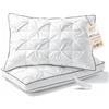 BPC Cuscino Letto Hotel in Piume e Piumino d'Oca 50x75 cm Set di 2, | Strato Esterno 90% Piumino | Federa 100% Cotone Biologico | Struttura a 3 Camere |Certificato OEKO-TEX, RDS & DownPass