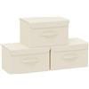 ENUMAIL Scatole di Stoccaggio Lavabile con Manici,33x23x20cm,Beige,3 Pezzi