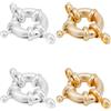 Beebeecraft 12 Pezzi di Fermagli a Molla per Gioielli Chiusura a Moschettone in Ottone Placcato Oro 24K 925 Fibbie ad Anello Rotonde Piccole in Argento Sterling Connettori a Maglie per Collane