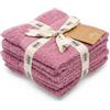 LA CASA DELLE COSE Set 6 Lavette Viso 100% Cotone Spugna 33x33 cm 555 GSM - Asciugamani Piccoli Bagno Morbidi e Assorbenti - Lavette Grandi Premium Colorate per Mani e Viso (Rosa Ciclamino)
