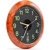 Fishtec - Orologio da parete solare Look Legno - Radio-pilotato Ricarica in interni - Grandi numeri fosforescenti - Tempo automatico in tempo estivo/inverno - Batteria AA ricaricabile inclusa Ø30