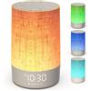 Togaga Sveglia con altoparlante, luce notturna con 10 colori, simulazione alba/tramonto, doppia sveglia e funzione snooze, 8 suoni naturali, lampada da comodino per bambini e adulti.