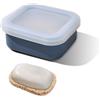 HMCEY Portasapone da Viaggio 12 X 8.5 X 4.5 CM,Porta Saponetta Silicone con Coperchio e Strato di Sgocciolamento,Porta Shampoo Solido Doccia,Contenitori per Sapone Solido per Bagno, Palestra - Blu