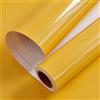 LaCheery Pellicola Adesiva per Mobili Giallo Carta da Parati Bagno Lavabile 40cm x 200cm Carta Adesiva per Mobili Lucida Vinile Rotolo Pellicola Autoadesiva Giallo Rivestimento Adesivo per Top Cucina