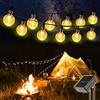 SALCAR 10m Luci Stringa Solare da Esterno, Catena Luminosa Solare 40 LED con Palline Trasparente, Impermeabile illuminazione Fata per Giardino - Bianco Caldo