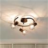 Easylight Lampada da soffitto con 3 faretti orientabili in metallo nero 3x E14 compatta camera da letto soggiorno cucina corridoio plafoniera interna faretto spot