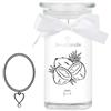 JewelCandle JuwelKerze Coco Bonito collana argento - candela gioielli 80 ore - grande candela profumata con profumo fruttato - candela bianca con sorpresa gioielli - regalo per donne, compleanno