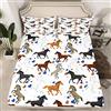 Homemissing Set di biancheria da letto per ragazzi e bambini, motivo cavallo 3D, per ragazze, animali selvatici, cuore, grigio, marrone, nero, 2 pezzi, per letto singolo