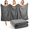Lureon Asciugamani Bagno XXL 100x200 cm - 420 g/m² - Spesso per Sauna e Spiaggia - Unisex - Altamente Assorbente e Morbido (Grigio chiaro)