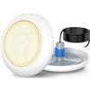 OSREE Luci LED Piscina con Filettatura 1 1/2, 18W Lampade Piscina Bianco 3000K Non Dimmerabile, 1440lm, Ø242mm, 12V AC/DC Riempito di Resina Faro per Bocchetta Piscinas Interrate e Cemento