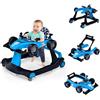 FANTASK Girello pieghevole 4 in 1 con altezza e velocità regolabili, Baby Walker a forma di auto con scatola musicale, luce e ruote (blu)