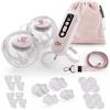 kk Kinderkraft Kinderkraft GENTLEFLOW Tiralatte Elettrico Doppio, 3 modalità, 9 livelli di aspirazione, uso singolo o doppio, 5 misure di coppe 17-27 mm, biberon 180 ml, batteria 1800 mAh, ricarica USB-C, Rosa