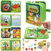 Meafeng Busy Board Montessori Libro Interattivo 1 Anno - Busy Book Sensoriale Educativo, Giochi Montessori 1 2 3 Anni Tavolo Pannello di Feltro attività Valigetta Didattici Regalo Bimbo (Forest)