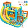 SportBob Castello Gonfiabile con Scivolo Acquatico, Piscina di Palline, Area di Salto e Parete da Arrampicata, Soffiatore d'aria Incluso, Utilizzo Interno/Esterno per Giardini, Feste e Famiglie