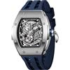 TSAR BOMBA Orologio da uomo Orologi automatici di lusso da uomo cinturino in silicone blu acciaio inossidabile argentato impermeabile quadrante grande regalo 8228A