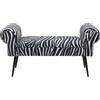Kare Design Panca Zebra Wind, bianco/nero, 54x100x35, altezza seduta 40 cm, con braccioli 1-2 persone, stile animal/pop, soggiorno, stanza da letto, corridoio