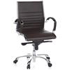 HJH Office 660522 Sedia direzionale professionale PARMA 10 pelle marrone/cromo sedia da ufficio moderna, schienale medio-alto