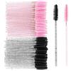 MWOOT 100 Pezzi Pettini Ciglia, Spazzoline Ciglia in Cristallo, Scovolino Sopracciglia Usa e Getta, Bianco e Nero Pennelli da Ciglia per Mascara, Accessori per Pennelli Extension Ciglia
