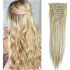 SEGO Extension Clip Capelli Lisci Lunghi [Biondo Chiarissimo] 8 Fasce Hair Extensions Sintetiche Posticci Donna 65cm Full Head 140g