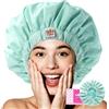 Years Calm Cuffia da doccia che cambia colore, impermeabile da donna, riutilizzabile, fodera in raso, cuffia da bagno per varie acconciature, adatta per spa/doccia/cucina (acqua)