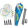 Talbot-Torro Set da Badminton Family, Set Completo, 2 Racchette Junior da 53cm, 2 Racchette Standard, 3 volani, Rete Regolabile in Altezza, in una Borsa di Qualità, 449415
