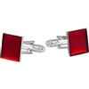 ba bijou-art Gemelli Rosso Smaltato Placcato Platino 12 X 12 mm
