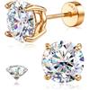 SLLAISS Orecchini Moissanite Uomo Argento 925 Punto Luce con Diamante Moissanite D Color VVS1 Piercing Trago Helix Piercings Orecchini Donna Ipoallergenici Oro Rosa 16k 5.5mm