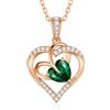 CDE Collana Donna Cuore Regalo Gioielli Donna Pendente Argento 925 Placcata Oro con Pietra di Nascita per Festa Della Mamma Compleanno San Valentino per Lei Mamma Fidanzata Moglie con 5A Cubic Zirconie