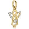 NKlaus ciondolo battesimo 18mm piccolo angelo custode oro giallo 333 lucido 8 carati amuleto rodiato 2254