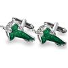 Gemelolandia | Gemelli per camicia con foglia di Lorien, regalo per il padrino, gemelli geek per matrimoni ed eventi, 1,6 x 2,7 cm