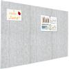 Okydoky Bacheca in feltro autoadesiva, con strisce verticali, 90 x 60 cm, bacheca decorativa in feltro, bacheca promemoria, bacheca in sughero, per casa, ufficio, scuola, grigio (GY-3030-6p)