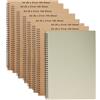 ZOENHOU Confezione da 8 quaderni a griglia A4, copertina in carta kraft A4, pagine quadrate da 5 mm, 200 pagine/100 fogli con rilegatura a spirale, a quadretti, 20 x 29 cm