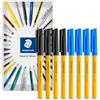 STAEDTLER stick 430F - Penna a sfera, punta fine da 0,3 mm, confezione da 8 pezzi, colore: nero, blu